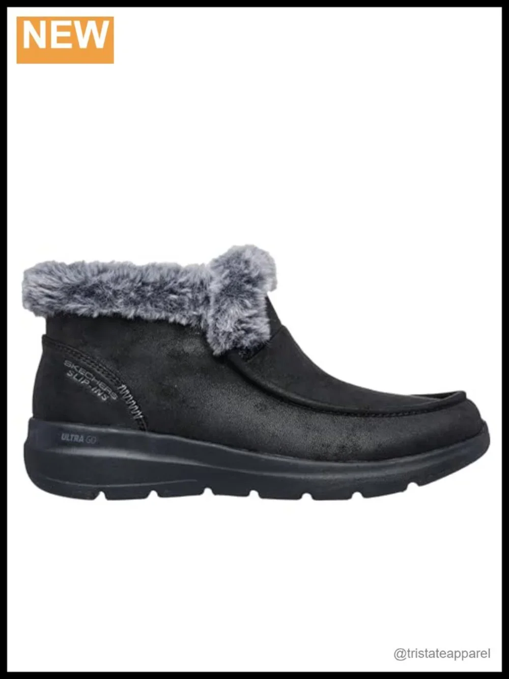Faux Fur Faux Leather Moc Toe Chukka Boot Slip-On Hands Free Winter